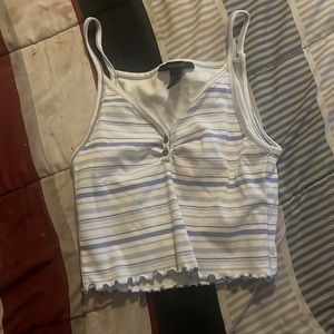 White and blue stripped spaghetti strap